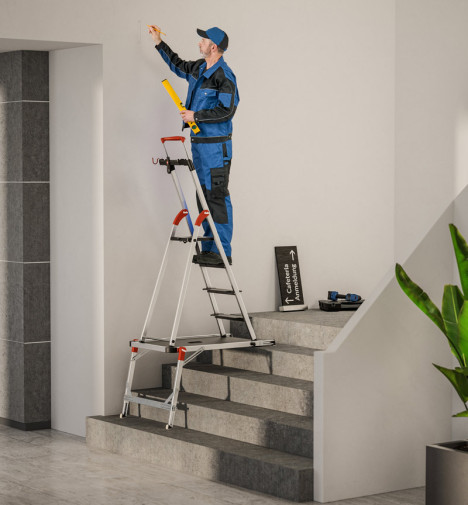 Plateforme de travail pour escalier en aluminium Hailo TP2 Pro – vue 2